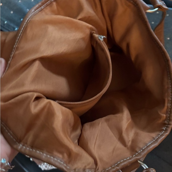 Elegant Brown and Cream Lace Women's Bag - Picture 2 of 2